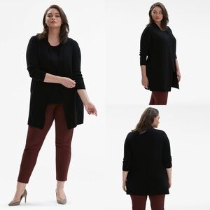 MM Lafleur Ono open front king cardigan sweater size +1X merino wool pockets